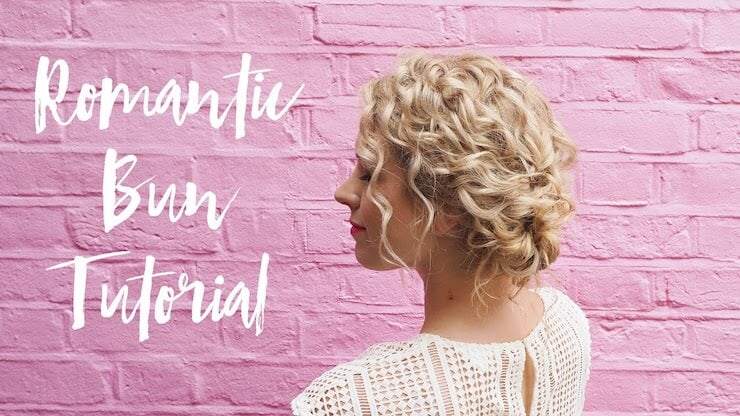 Pinned Low Bun for Short Curly Hair